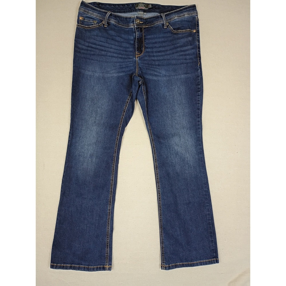 Torrid Womens 16R Luxe Slim Boot Super Stretch Jeans Medium Dark Wash Mid Rise - Picture 3 of 16